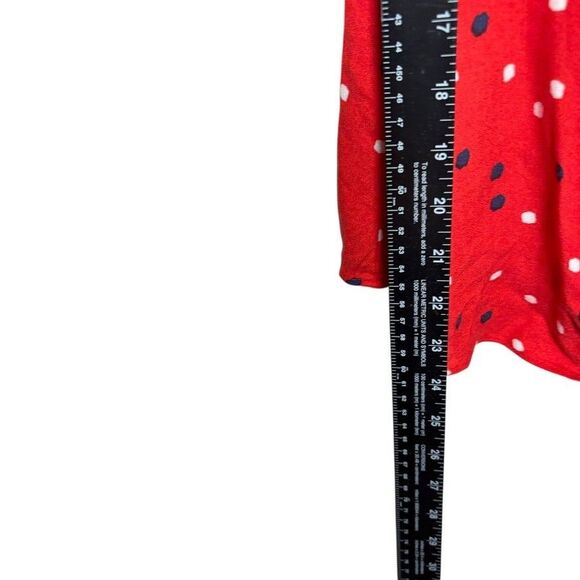 Urban Romantics Tank Top Women's Medium Red Polka Dot Button Up Tie Casual - Picture 6 of 8